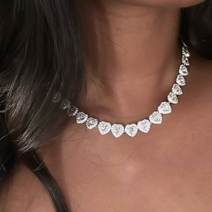 Heart Tennis Necklace