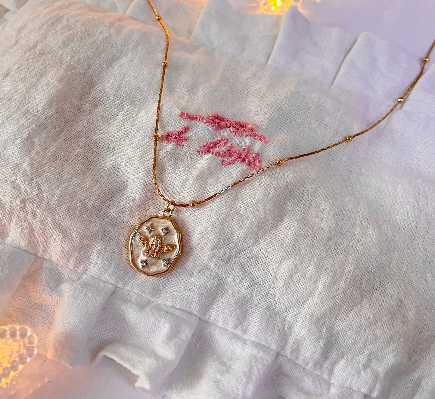Gedenkkette für Haustiere, 14 Karat vergoldet