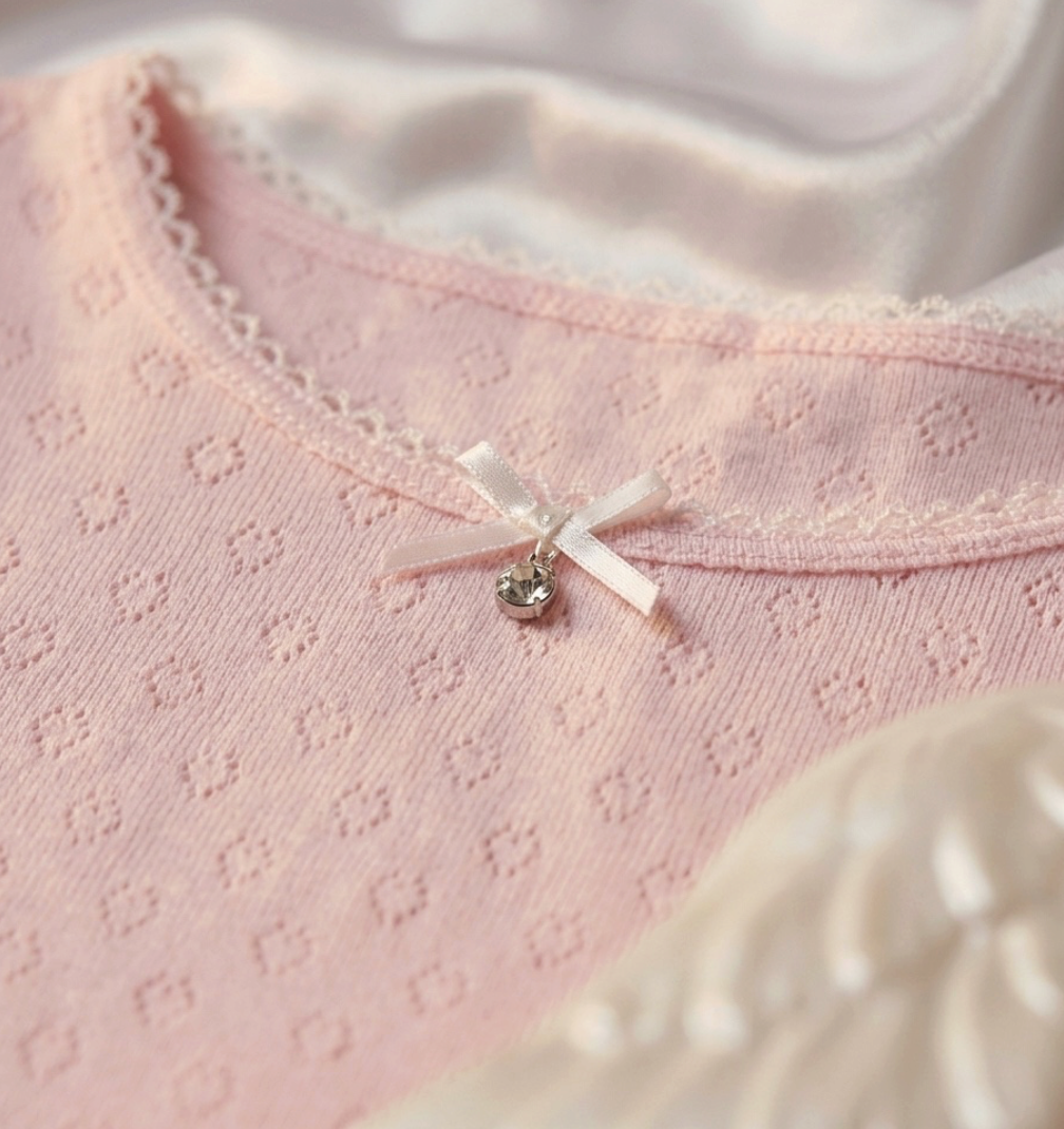 Organik Pamuk Top (Beyaz/Pembe)