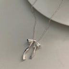 925 Sterling Silver Coquette Bow Necklace
