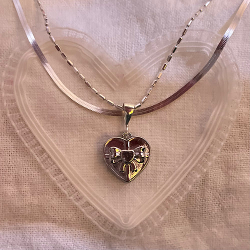 Candy Box Locket Necklace 925 Sterling Silver (photos sealed with resin)