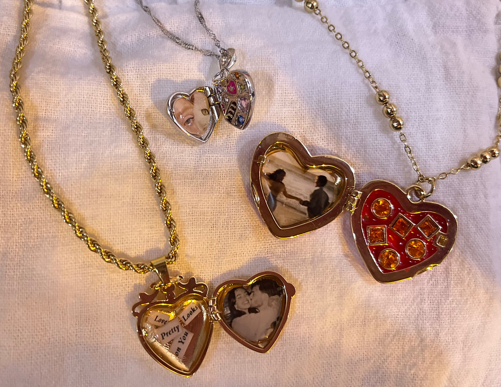 Vintage Locket Necklace (photos sealed with resin)