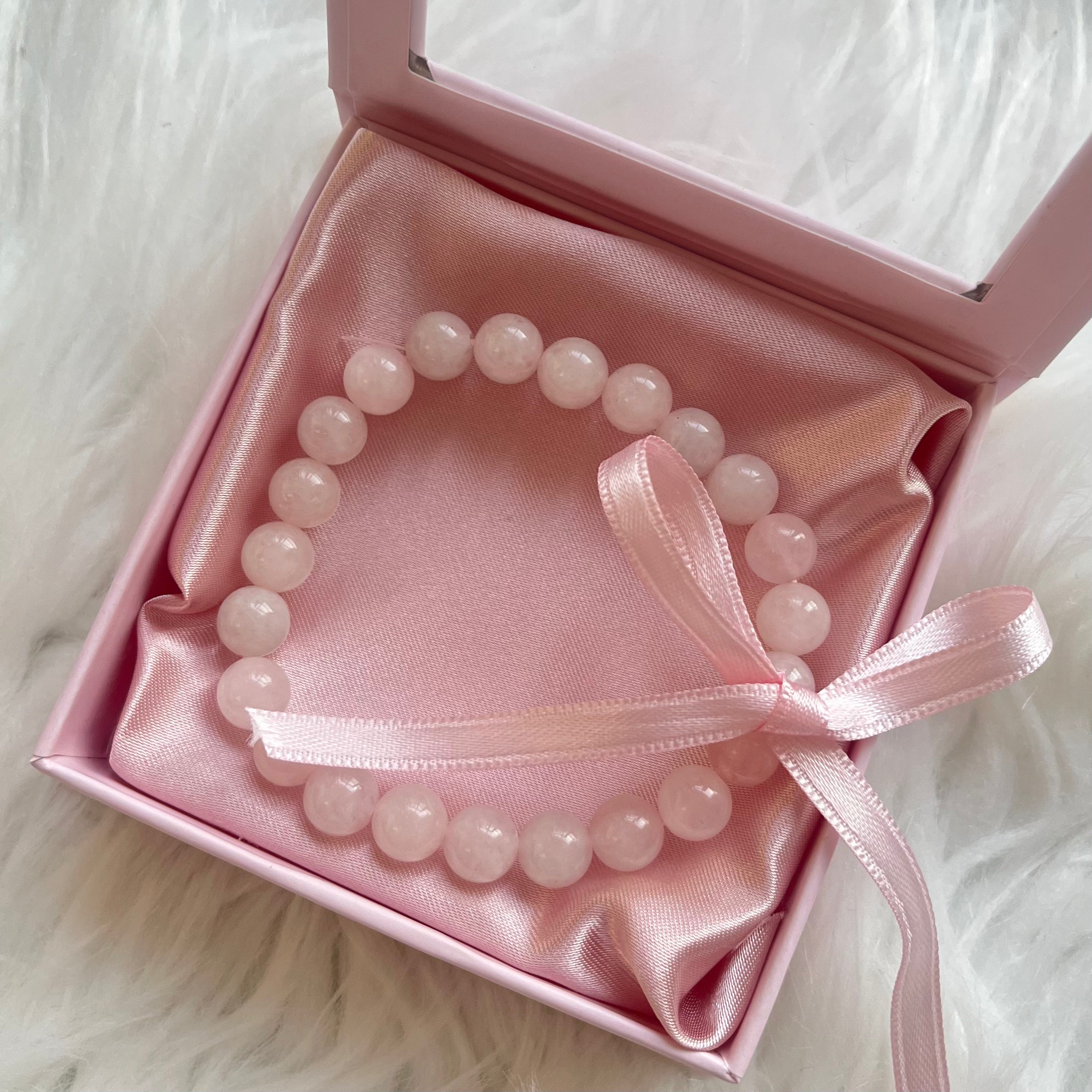 HANDGEFERTIGTES Rosenquarz Selbstliebe Armband
