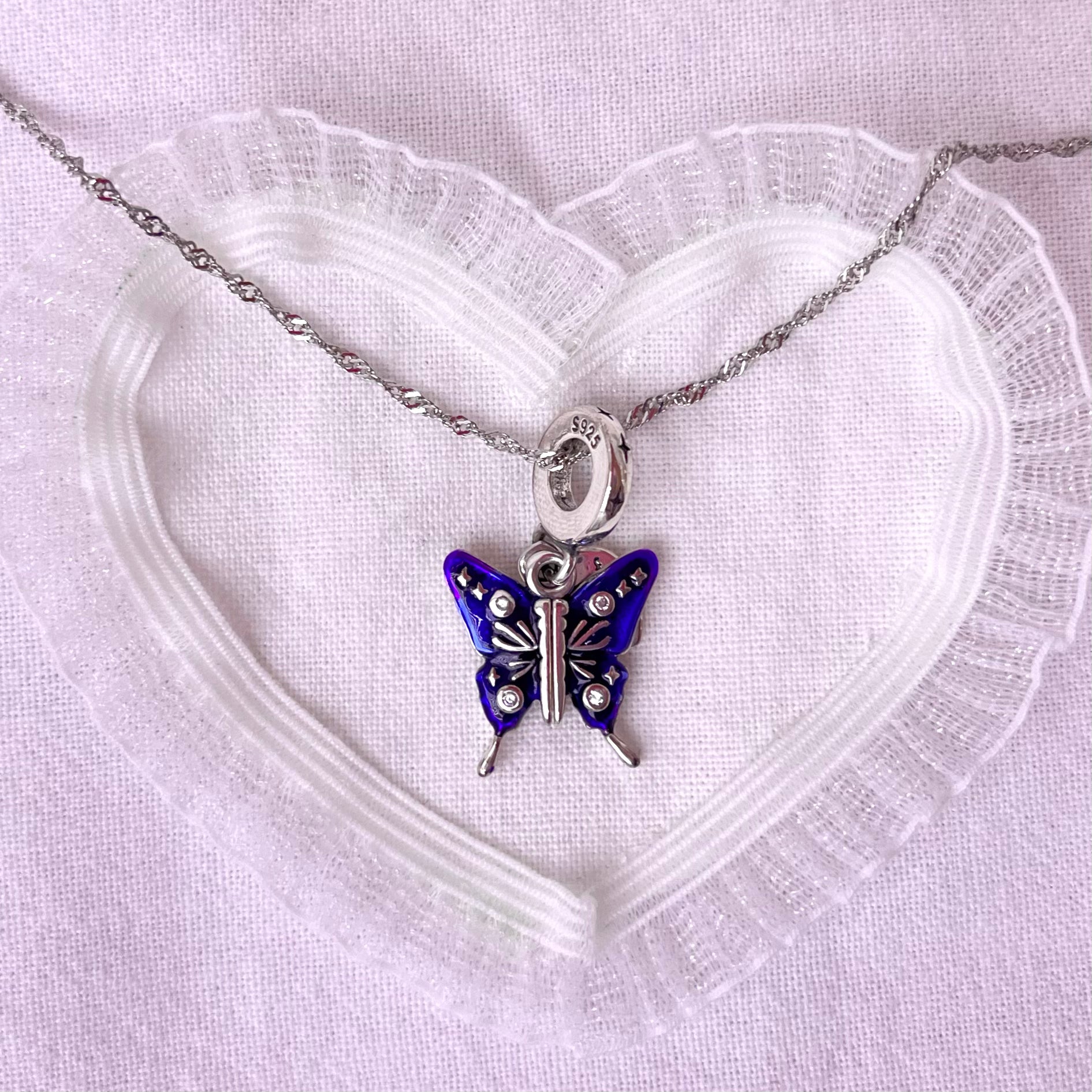 Butterfly Quote Necklace 925 Sterling Silver