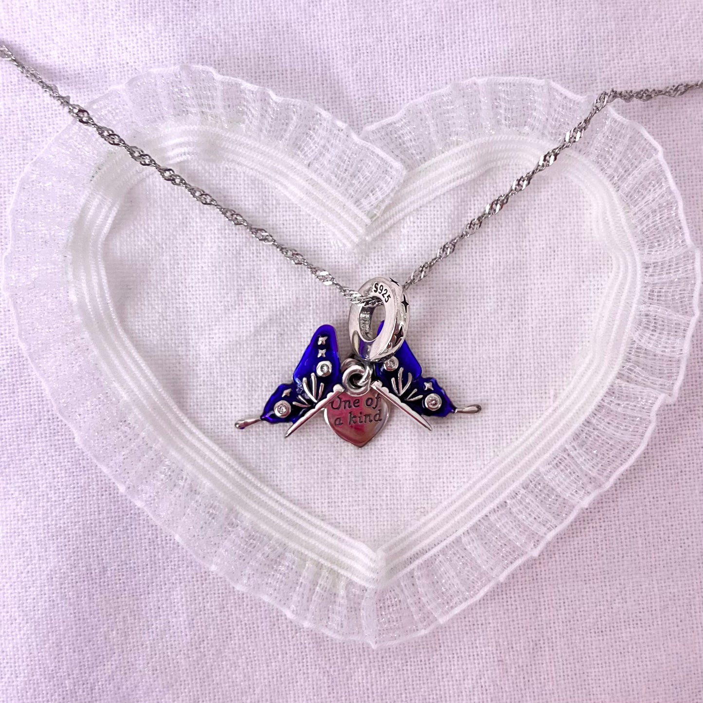 Butterfly Quote Necklace 925 Sterling Silver