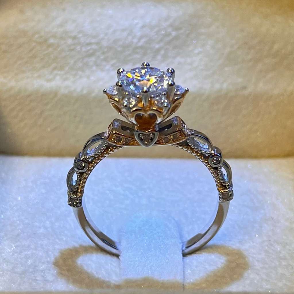 Moissanite Ring - GRA Certified - Pass Test Diamond Pen