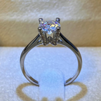 Moissanite Ring - GRA Certified - Pass Test Diamond