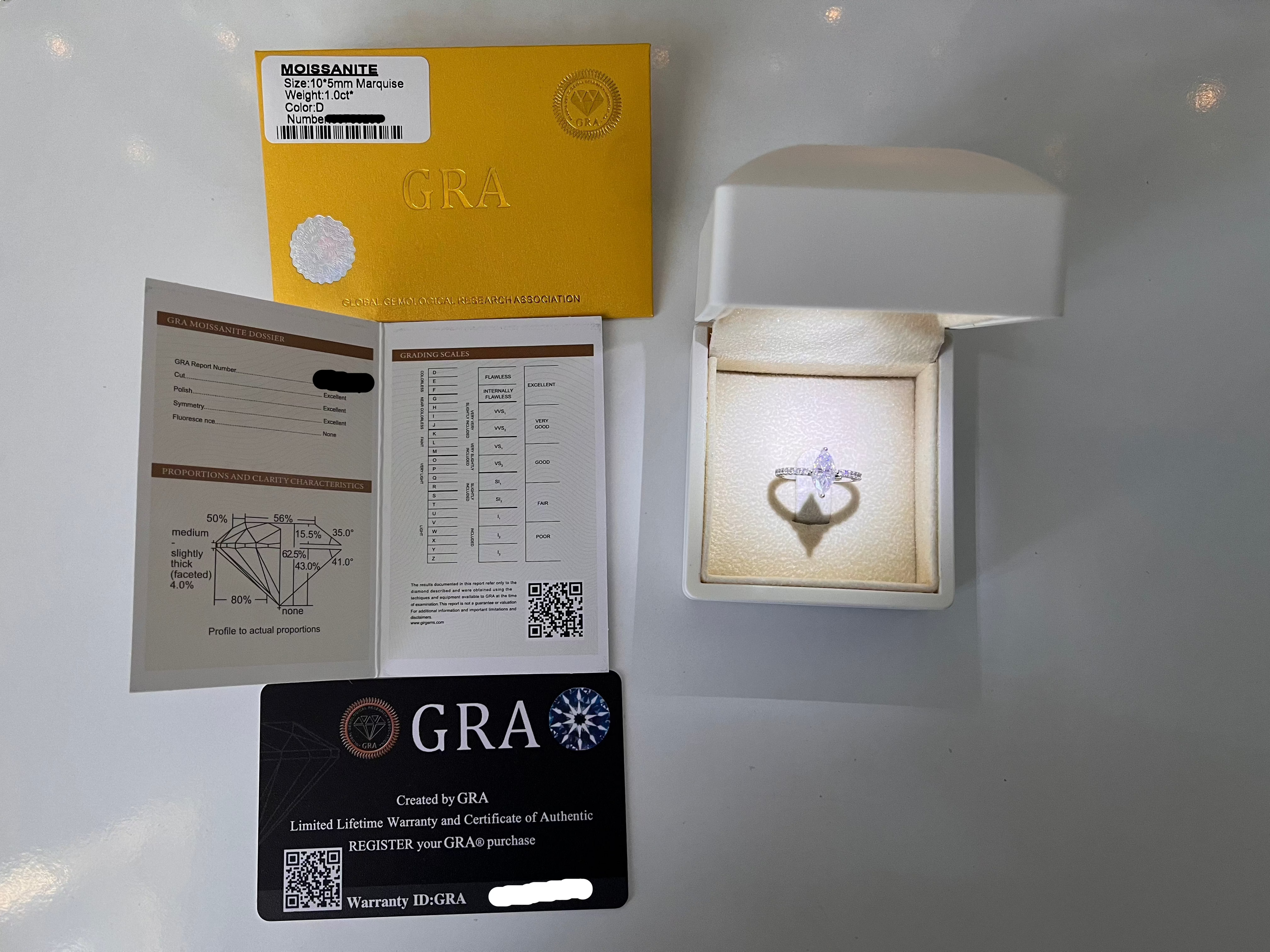 Moissanite Ring - GRA Certified - Pass Test Diamond Pen