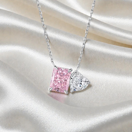 Lab Created Sapphire Pink Necklace