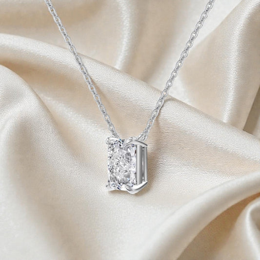 Lab Created Sapphire Clear Necklace