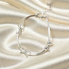 Snake Chain Bow Bracelet 925 Sterling Silver
