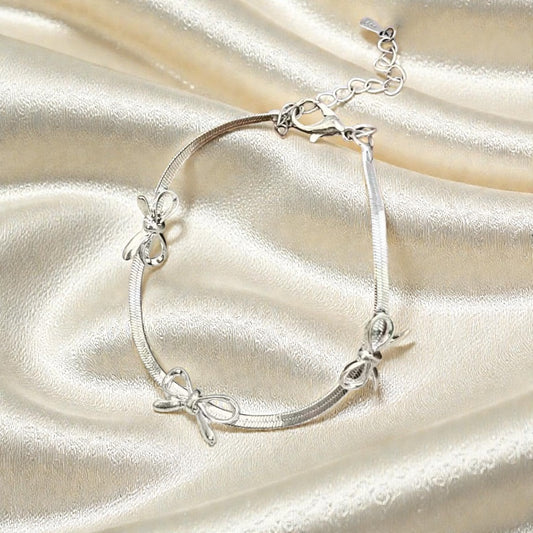 Snake Chain Bow Bracelet 925 Sterling Silver (Copy)