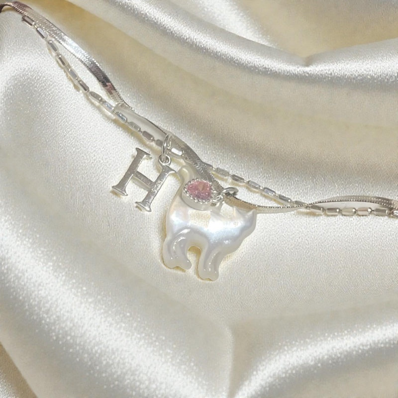 Armband mit Initialenanhänger aus 925er Sterlingsilber