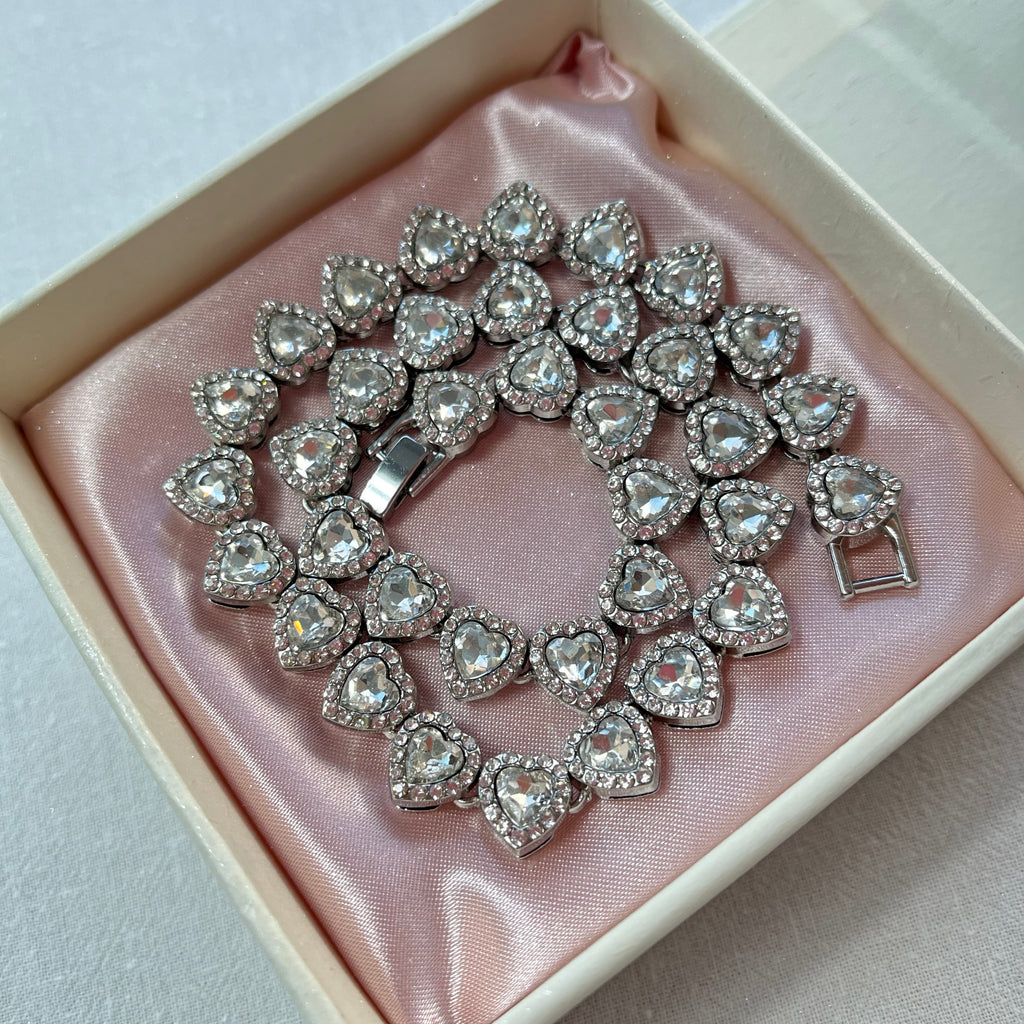 Heart Tennis Necklace
