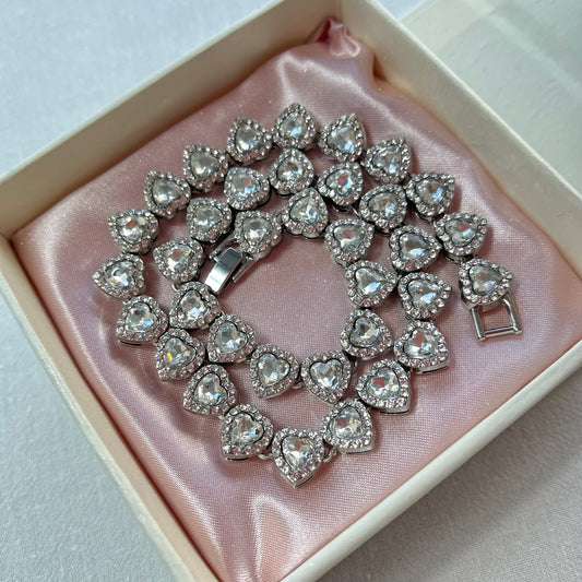 Heart Tennis Necklace