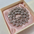 Pink Heart Tennis Necklace