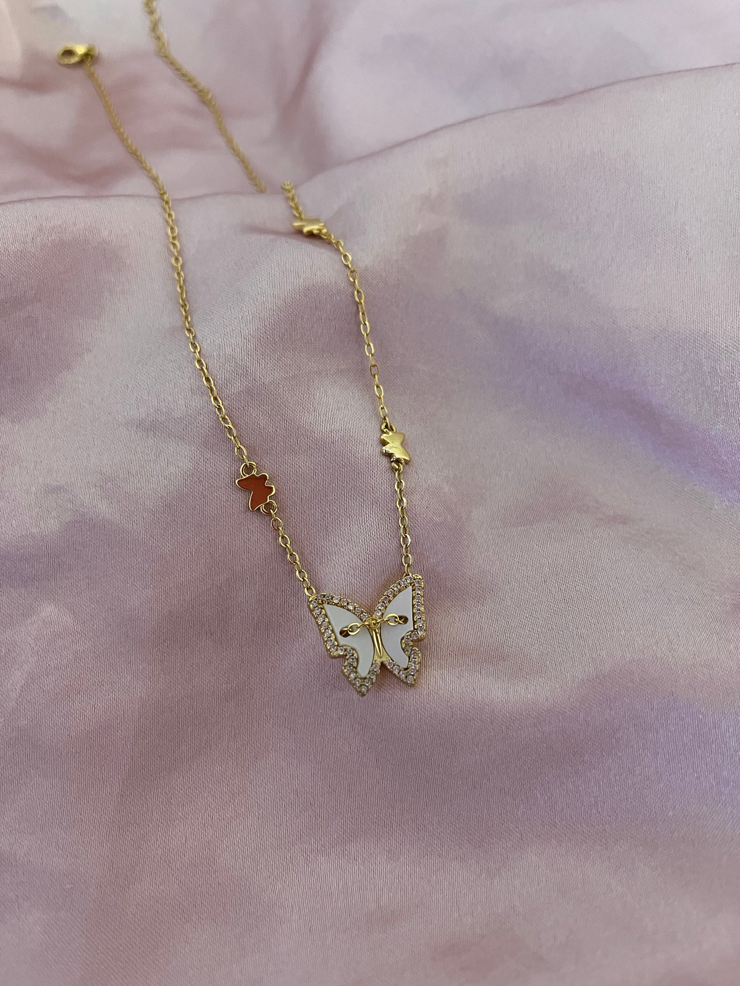 14K Gold Filled 925 Silver Butterfly Necklace