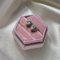 Stainless Steel CZ Heart Studs Earrings