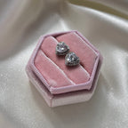 Stainless Steel CZ Heart Studs Earrings