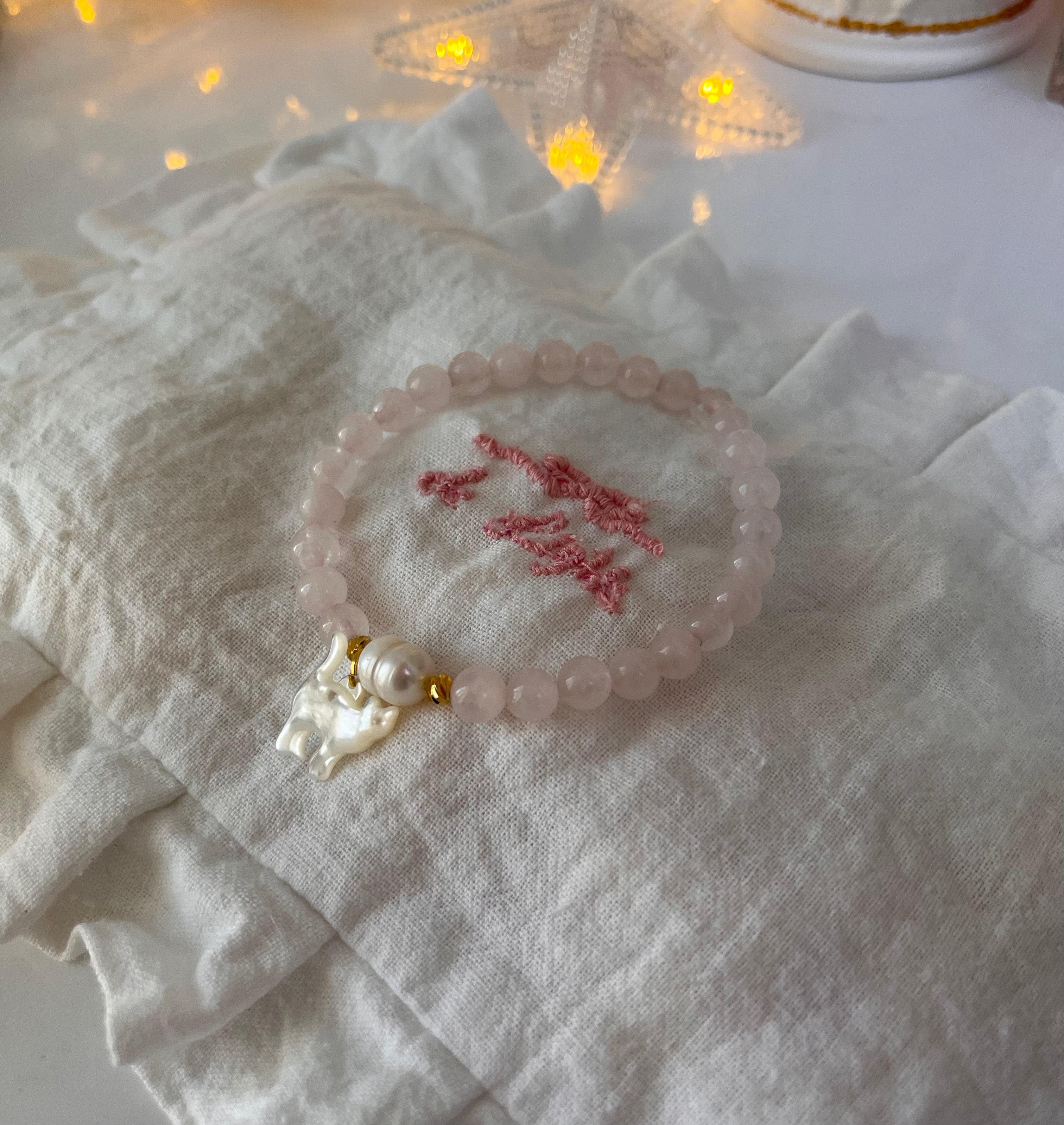 HANDMADE Rose Quartz Bracelet For Self Love