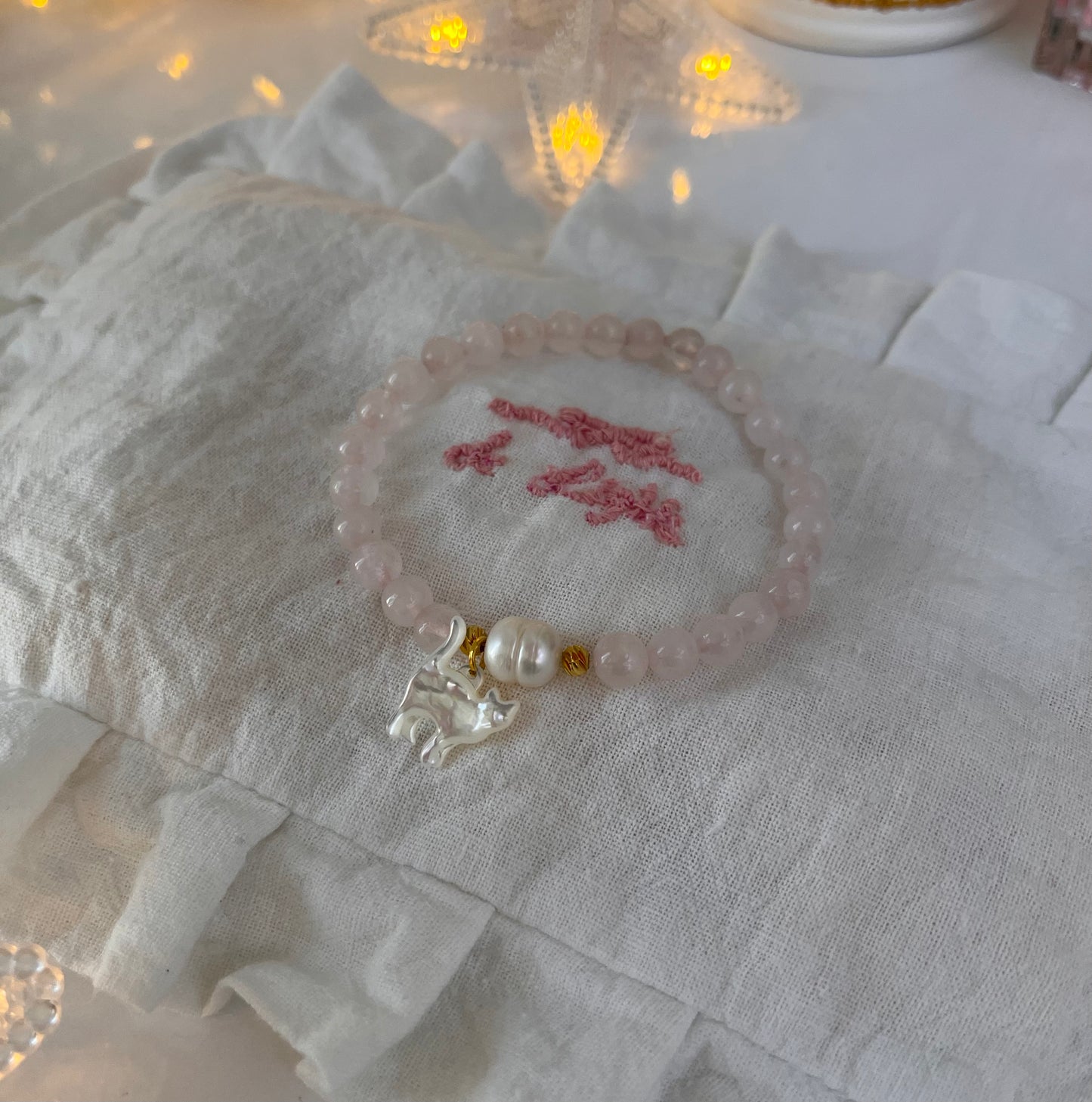 HANDMADE Rose Quartz Bracelet For Self Love
