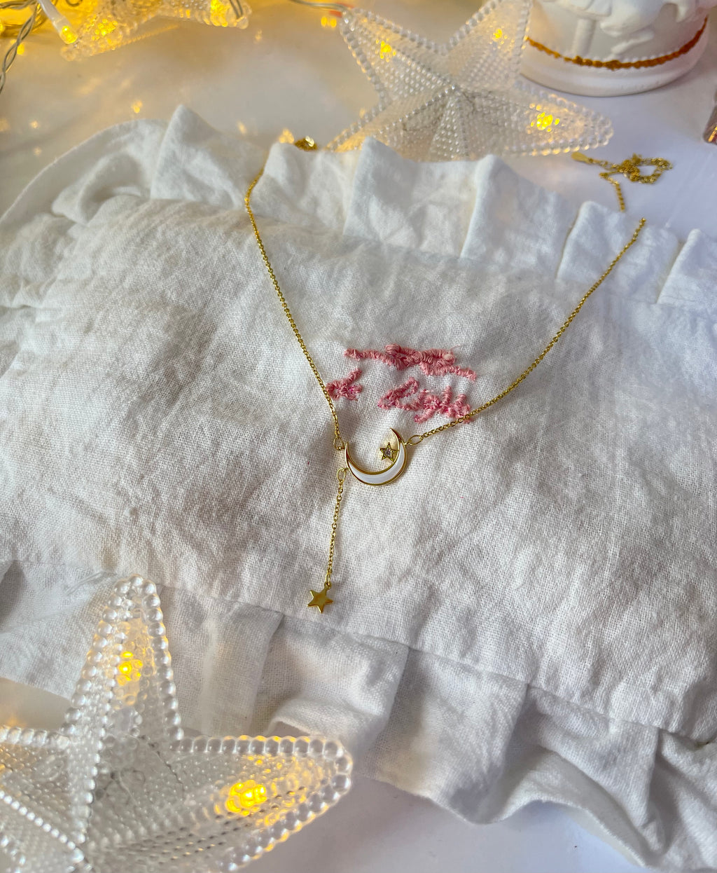 14K Gold Filled 925 Silver Moon Necklace