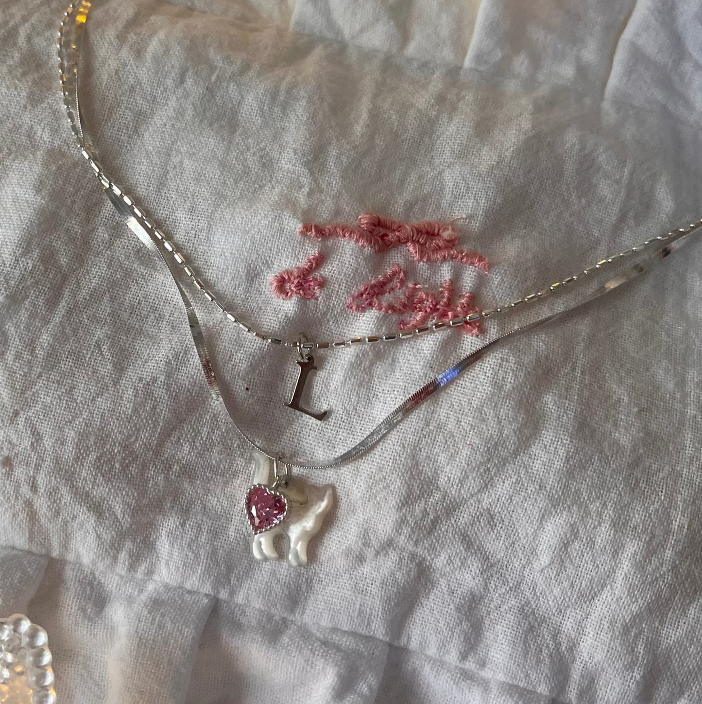 PERSONALISIERTE Initialen-Charm-Halskette aus 925er Sterlingsilber