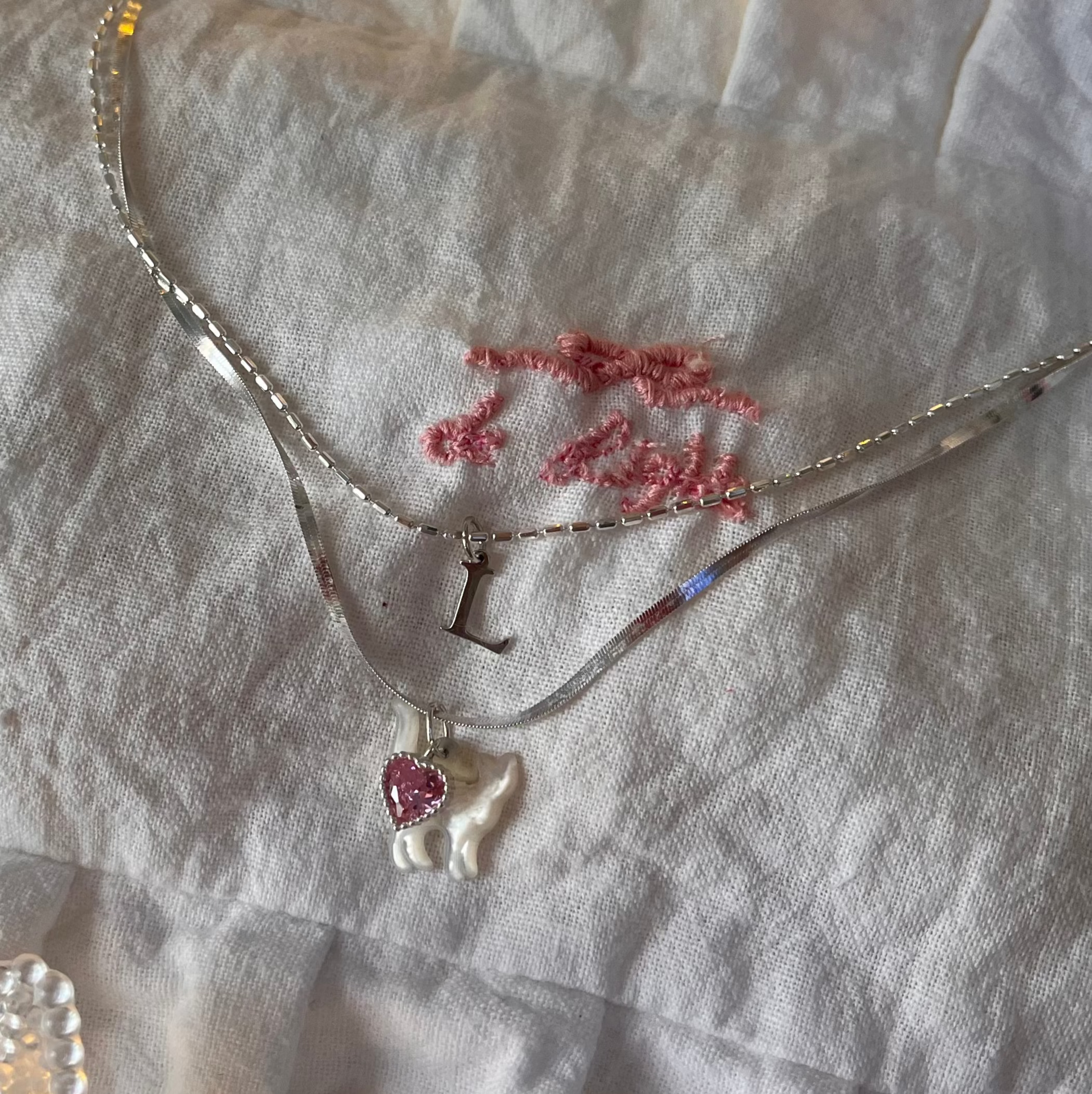 Initial Charm Necklace 925 Sterling Silver