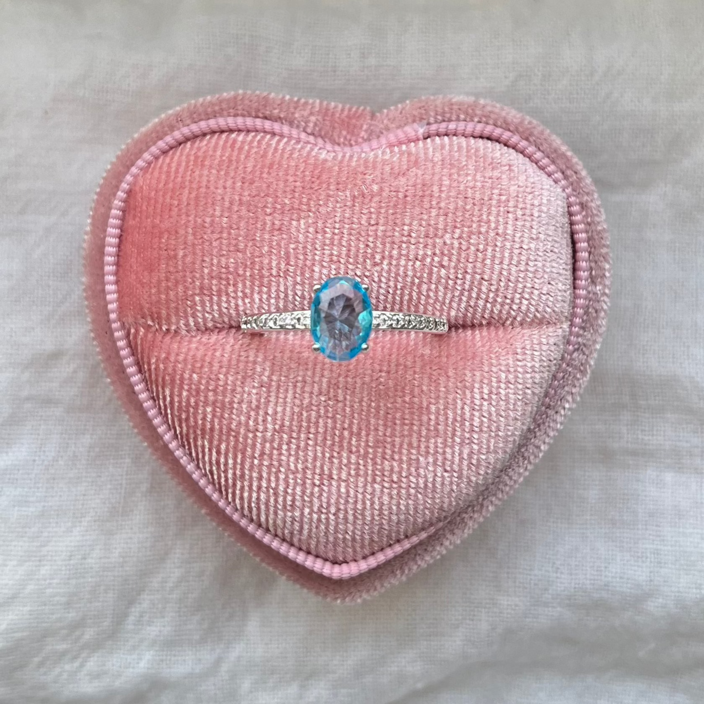 Blauer Stein 925 Sterling Silber Ring