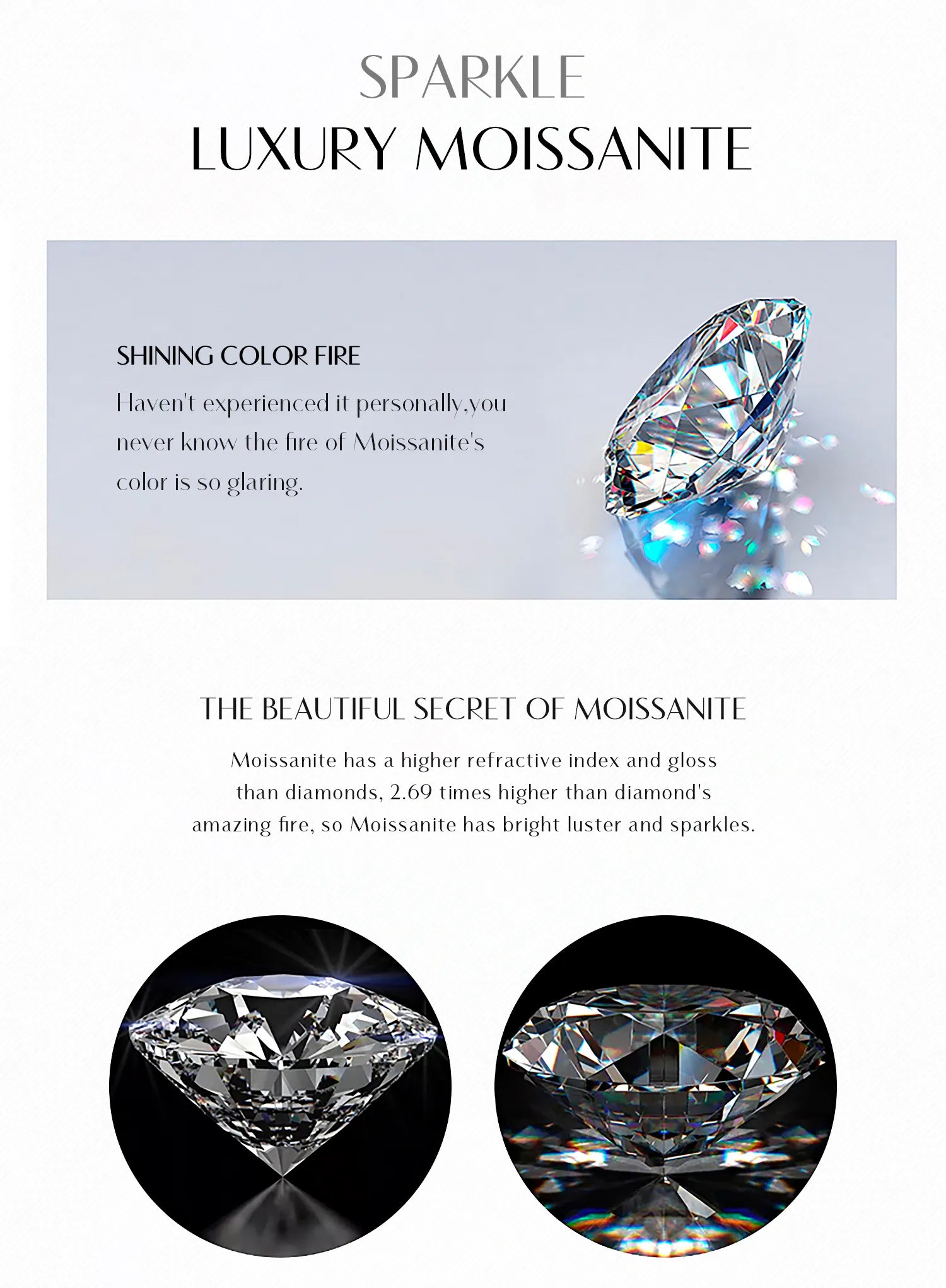 Moissanite Ring - GRA Certified - Pass Test Diamond Pen