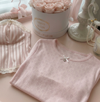 Organik Pamuk Top (Beyaz/Pembe)
